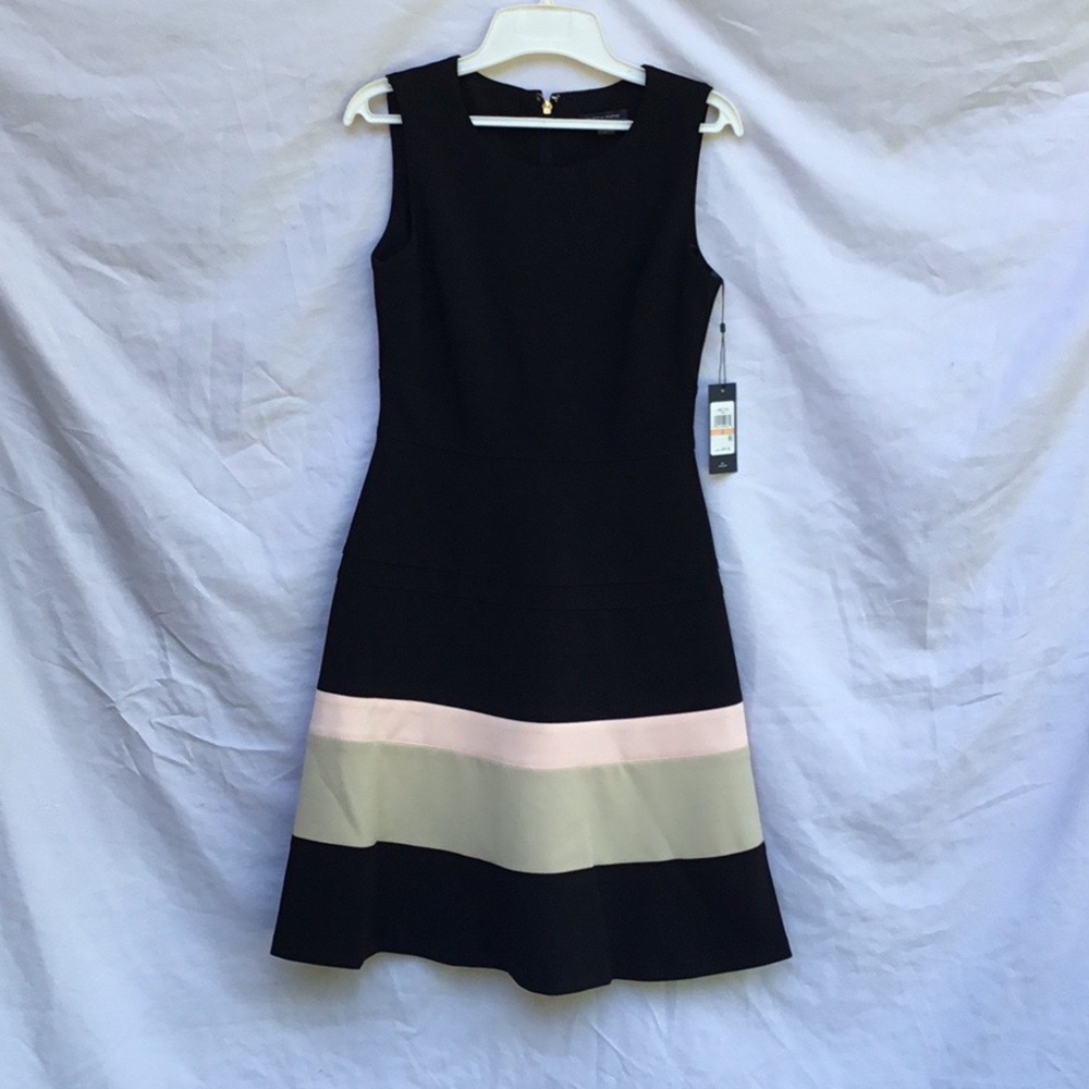 Tommy Hilfiger Black Dress with Pink and Light Green Colorblock